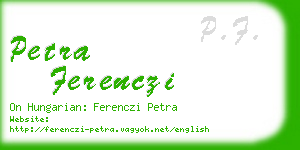 petra ferenczi business card